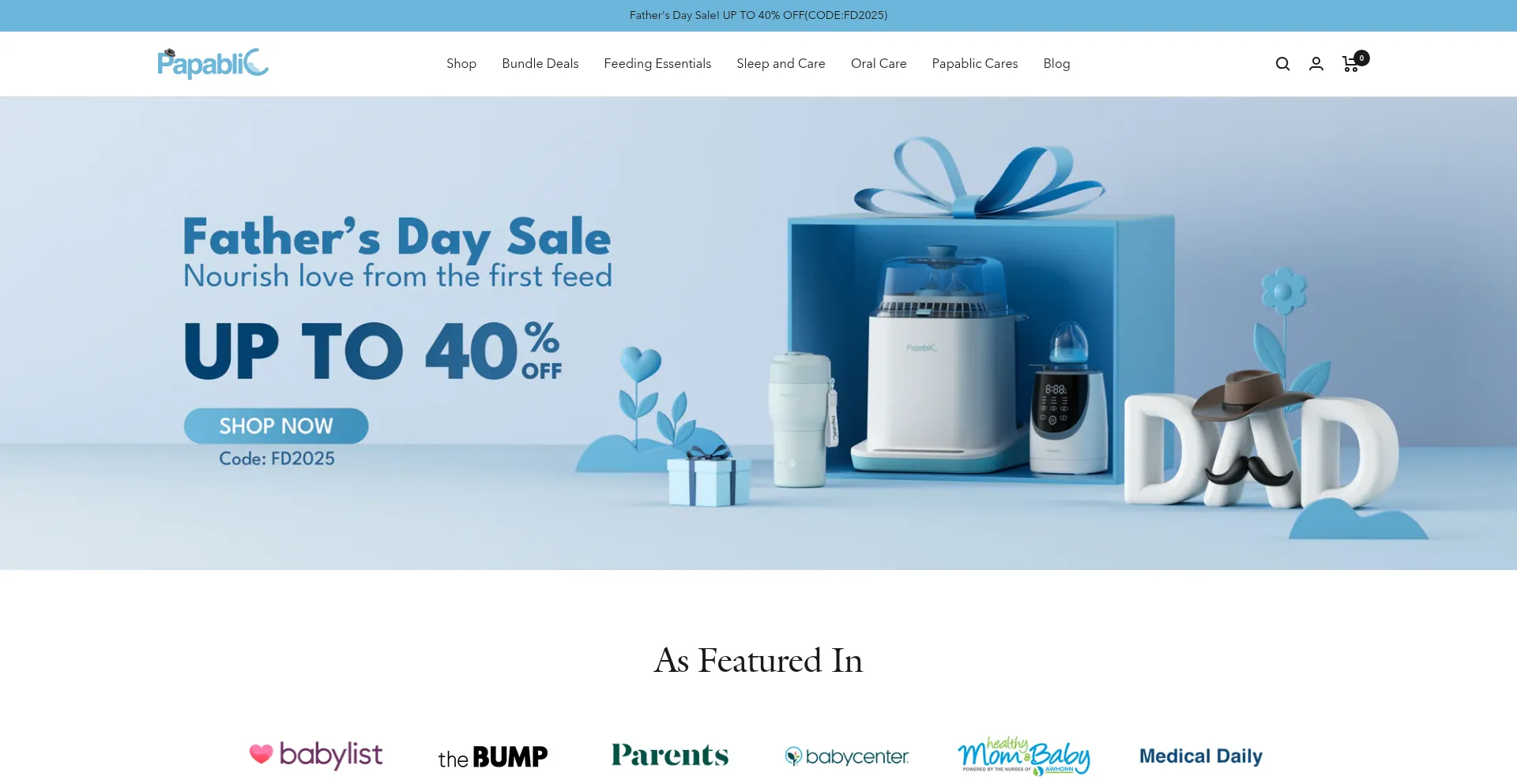 Website screenshot of Papablic.com