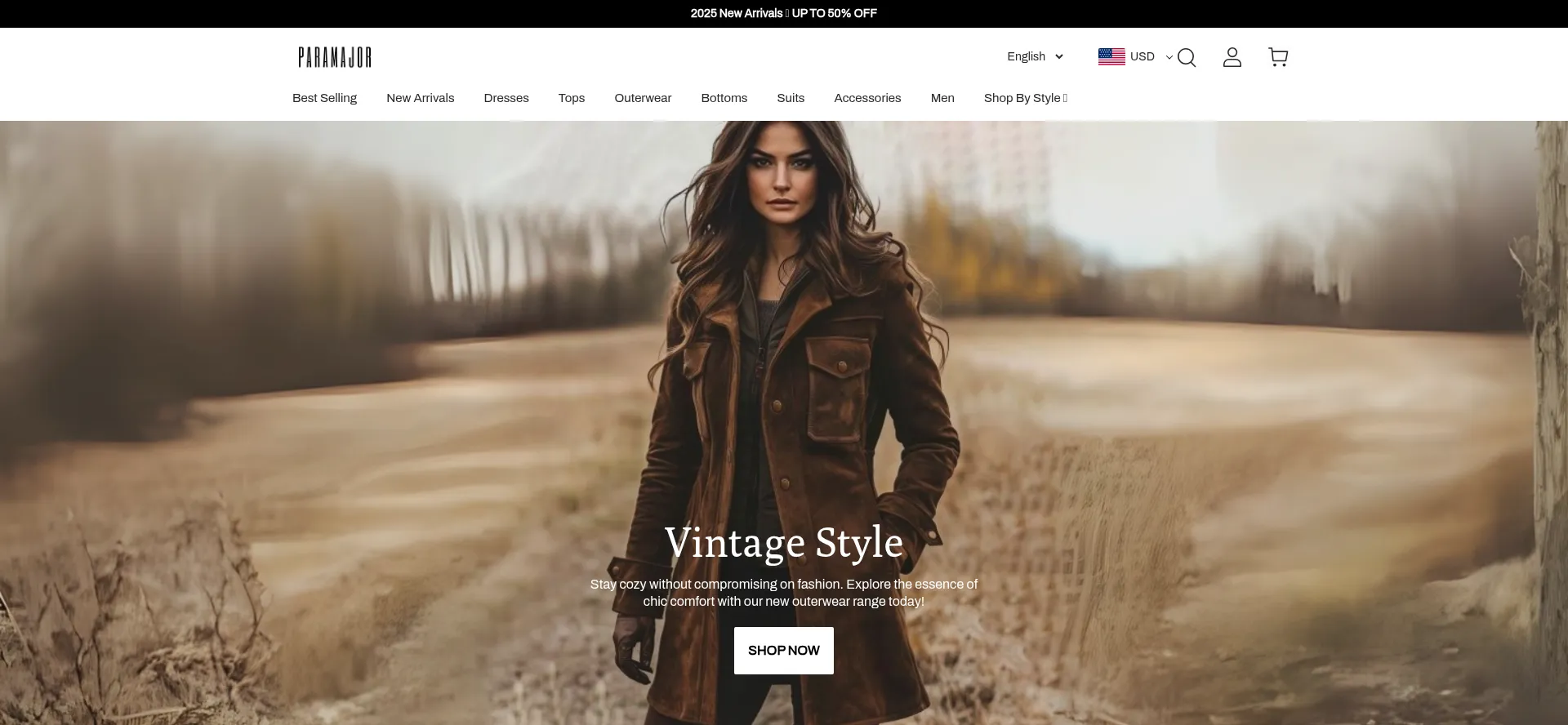 Website screenshot of Paramajor.com