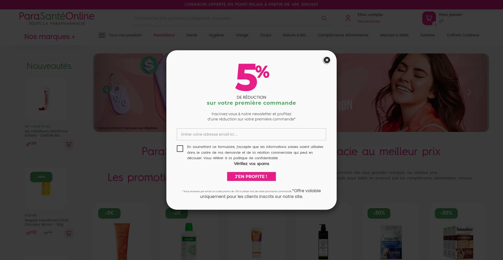 Website screenshot of Parasanteonline.fr