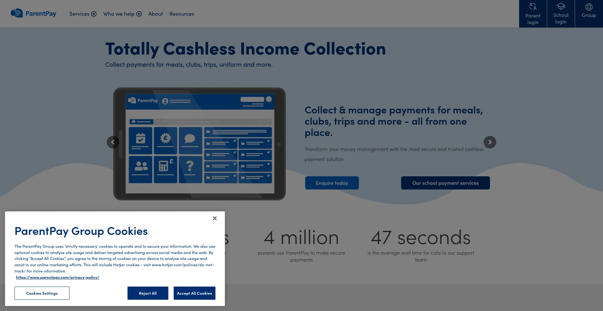Parentpay.com Screenshot