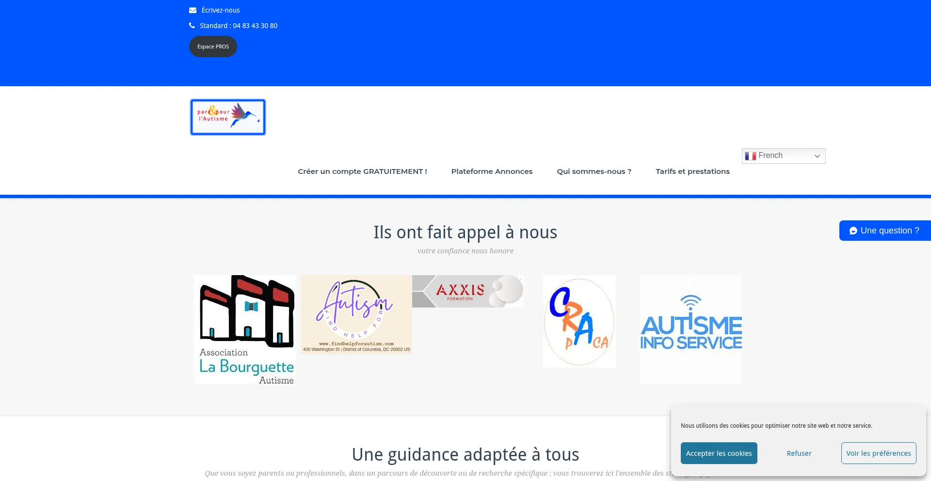 Website screenshot of Parepourlautisme.fr