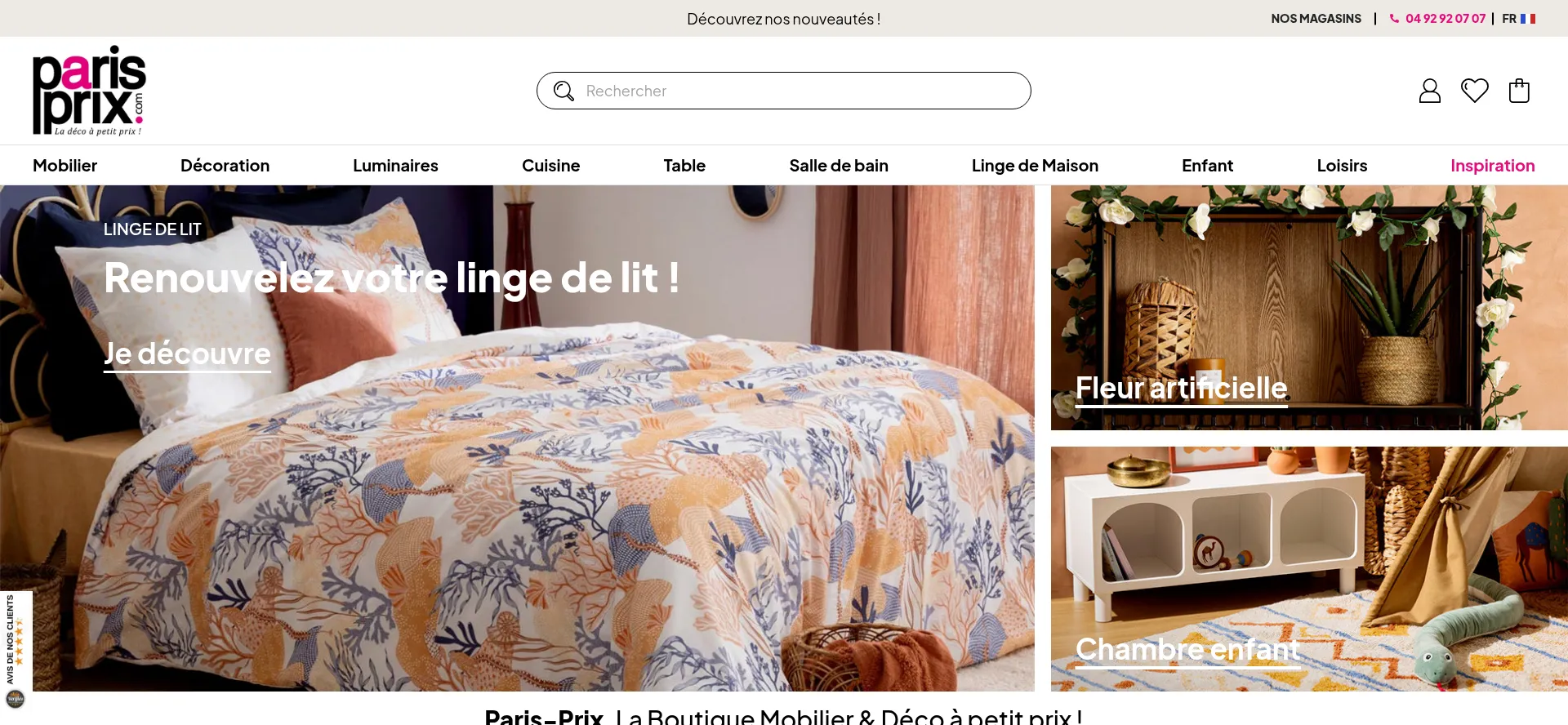 Website screenshot of Paris-prix.com