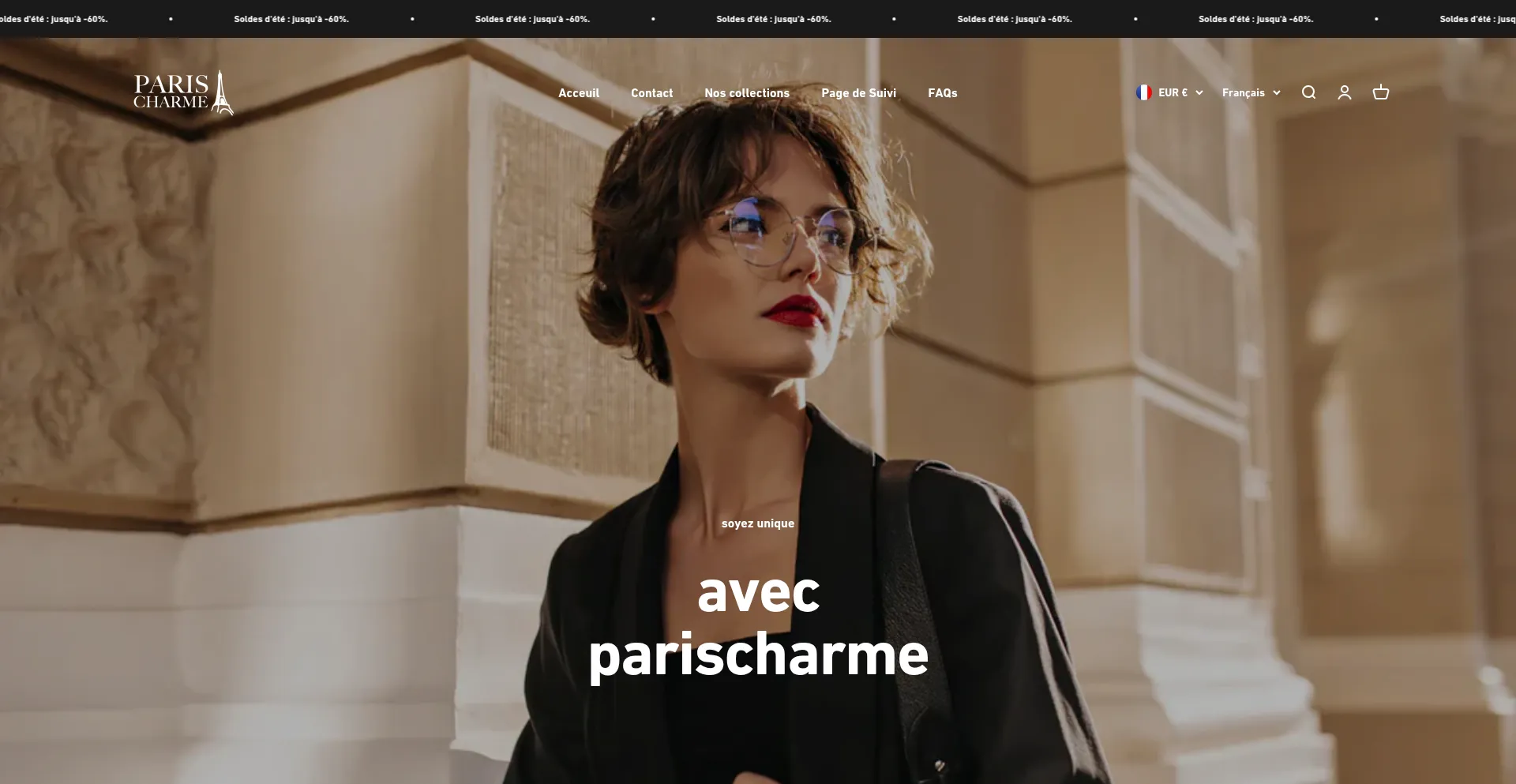 Website screenshot of Parischarme.store
