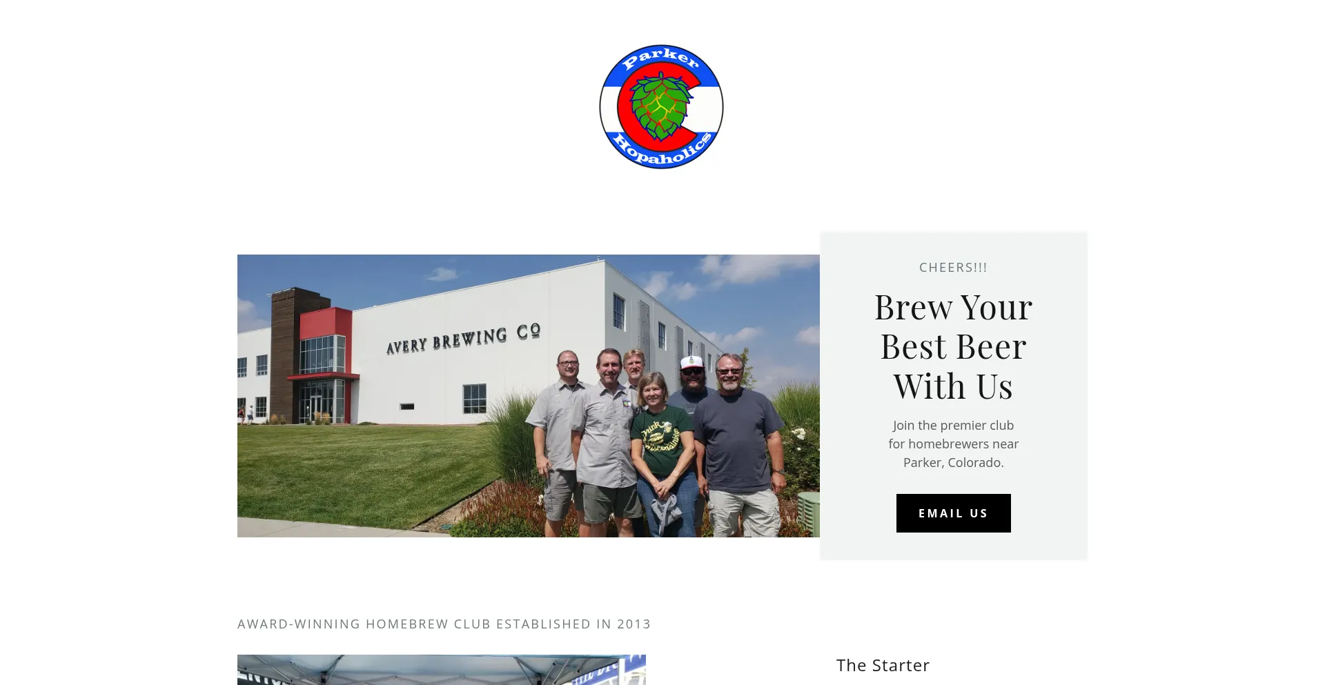 Website screenshot of Parkerhopaholics.com