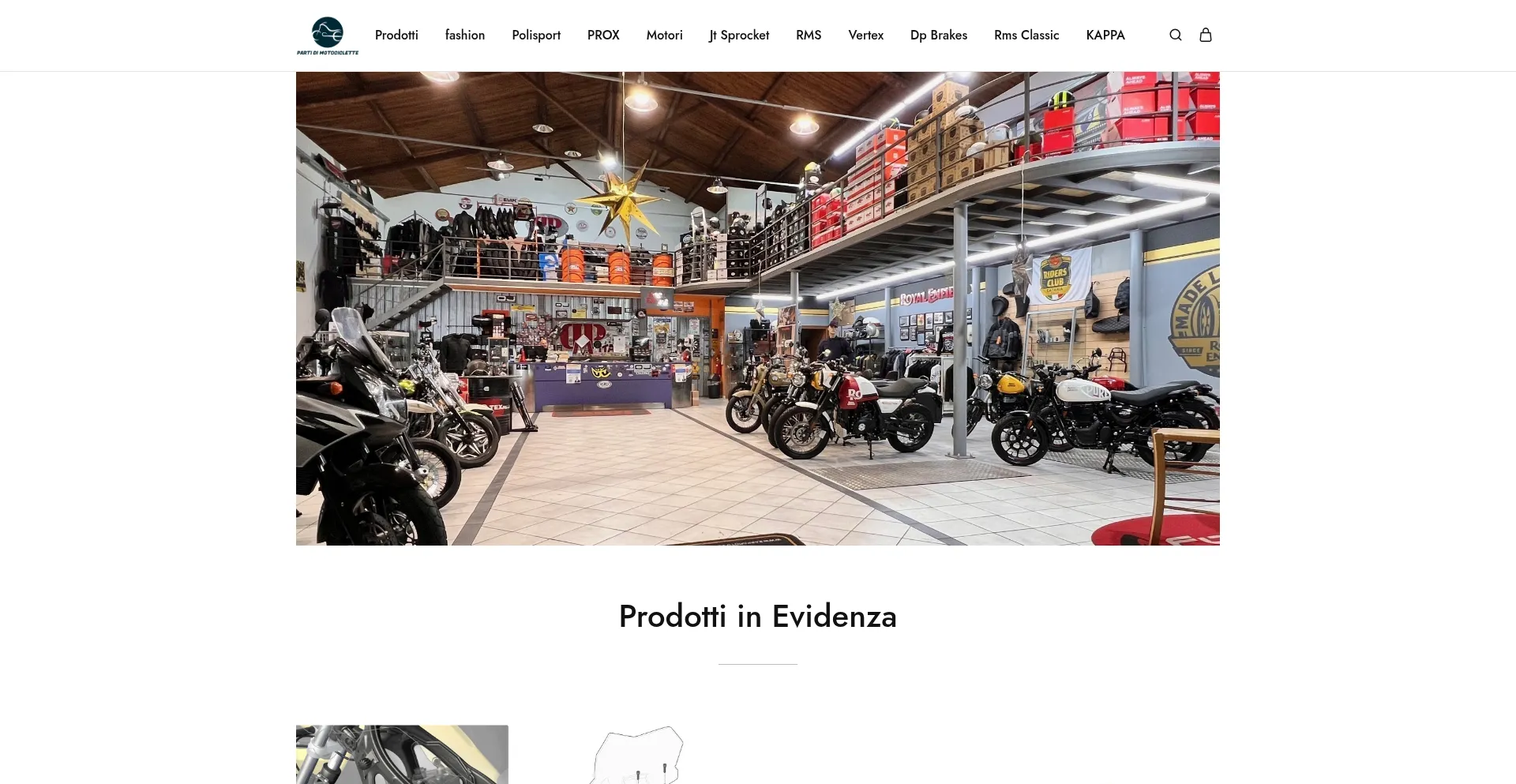 Website screenshot of Partidimotociclette.com