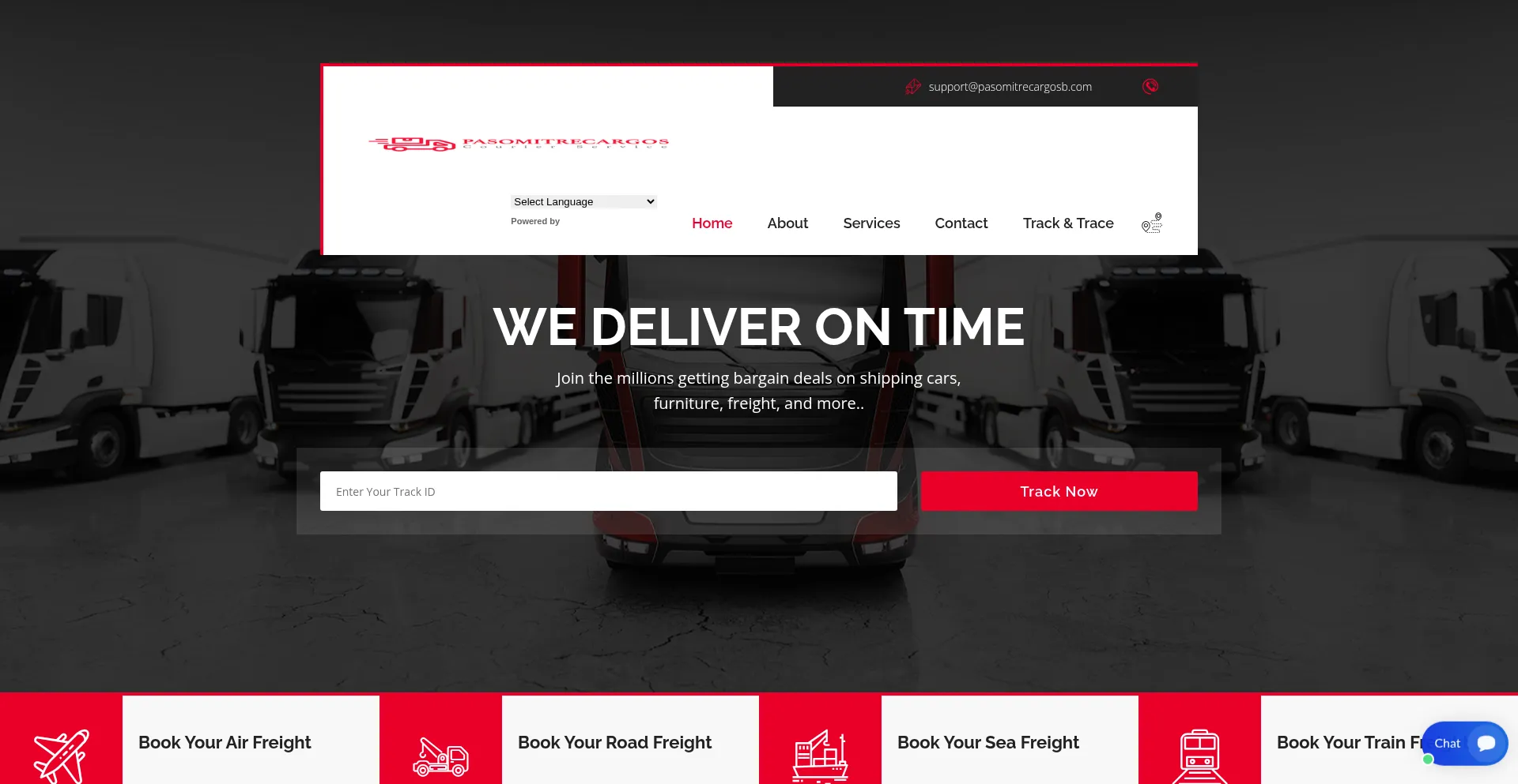 Website screenshot of Pasomitrecargosb.com