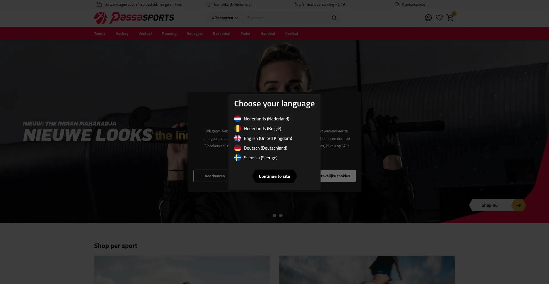 Website screenshot of Passasports.be