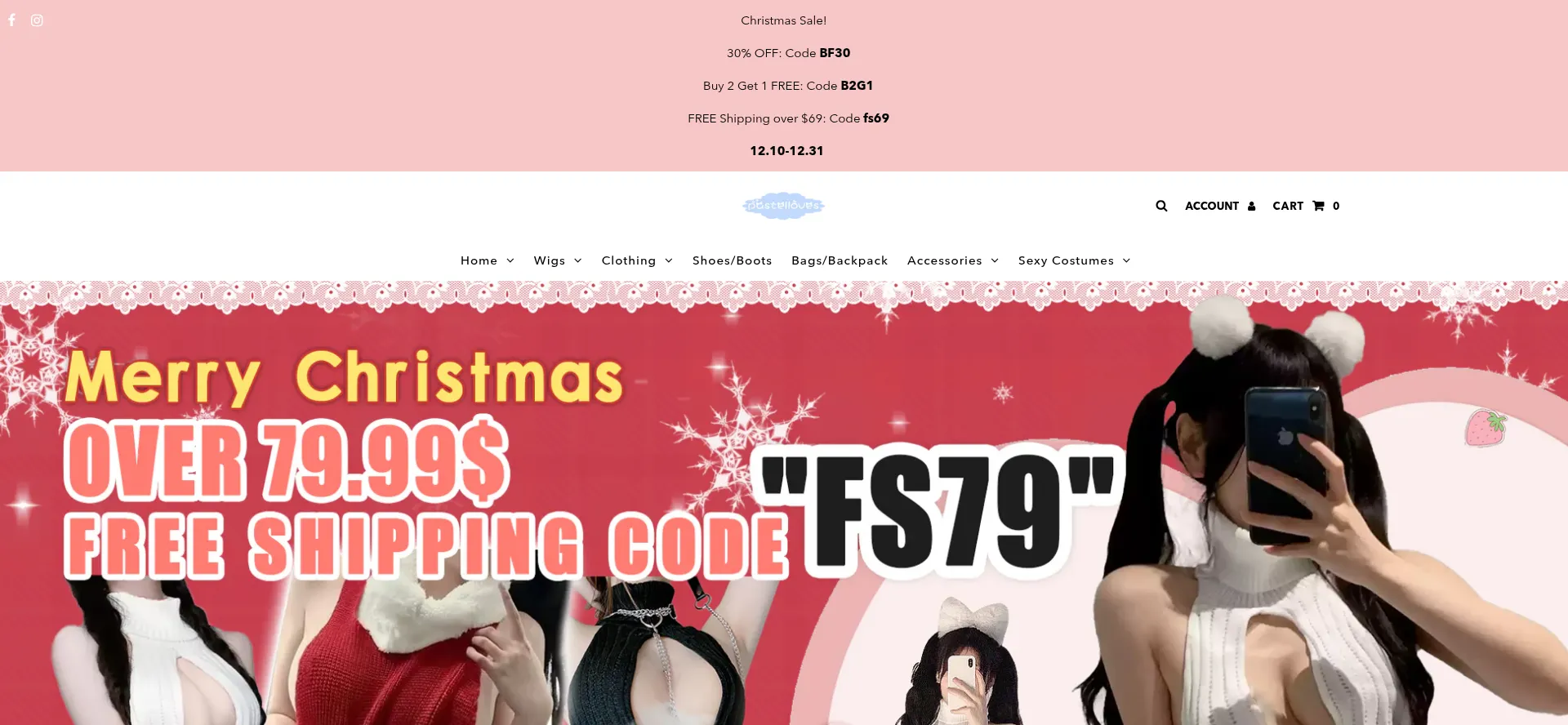 Website screenshot of Pastelloves.com