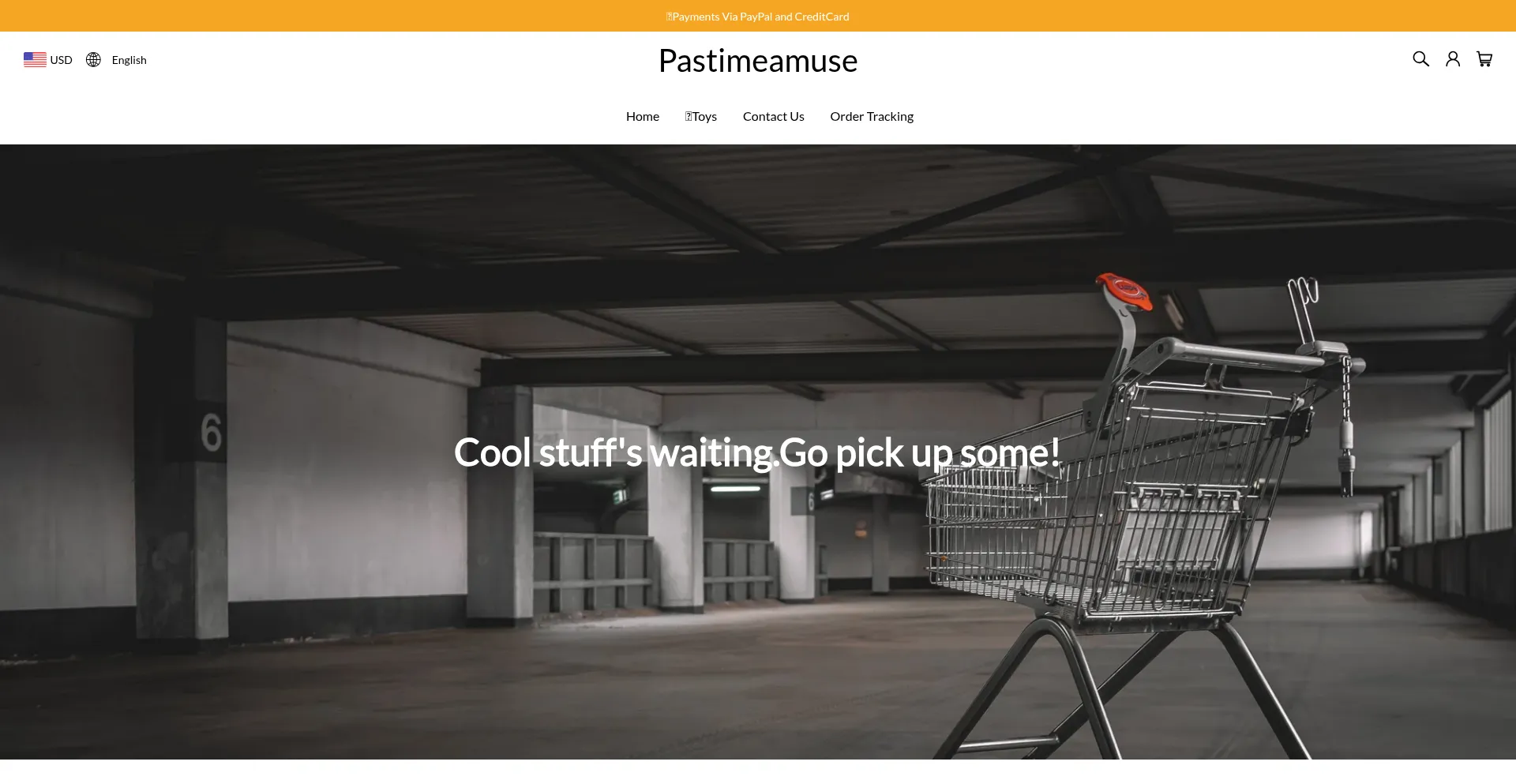 Website screenshot of Pastimeamuse.com