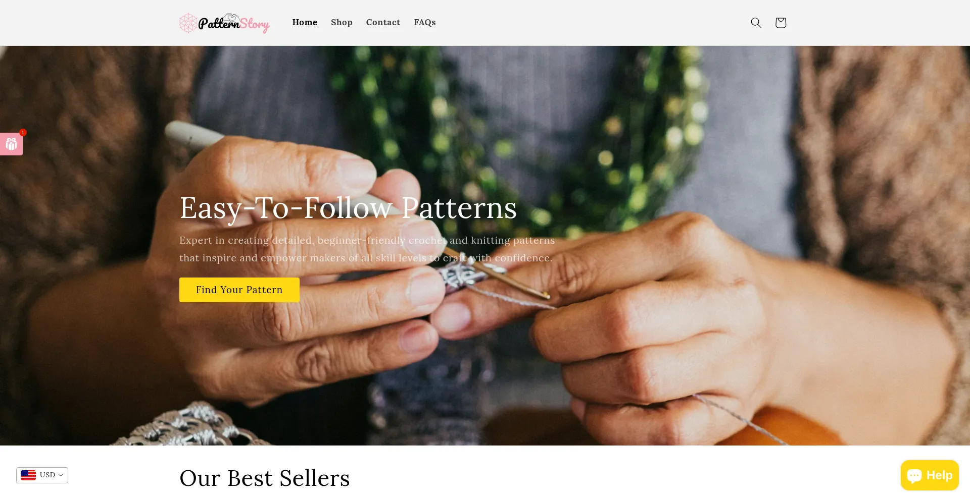 Website screenshot of Patternstory.com