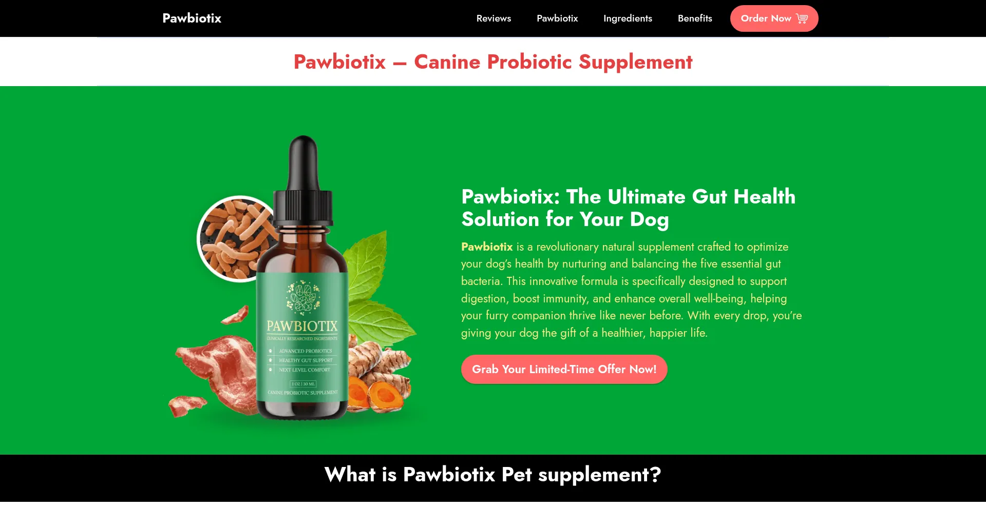 Website screenshot of Pawbiotices.com