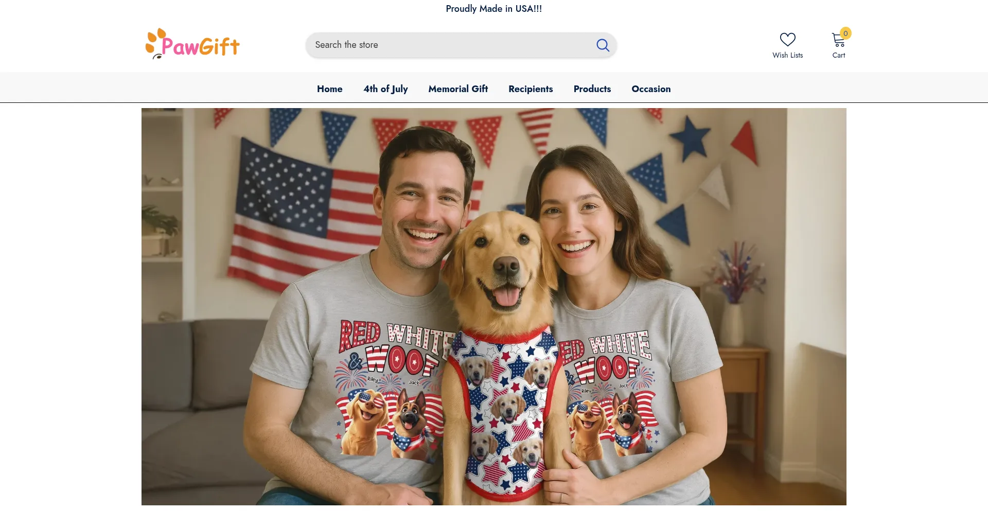 Website screenshot of Pawgiftdesign.com
