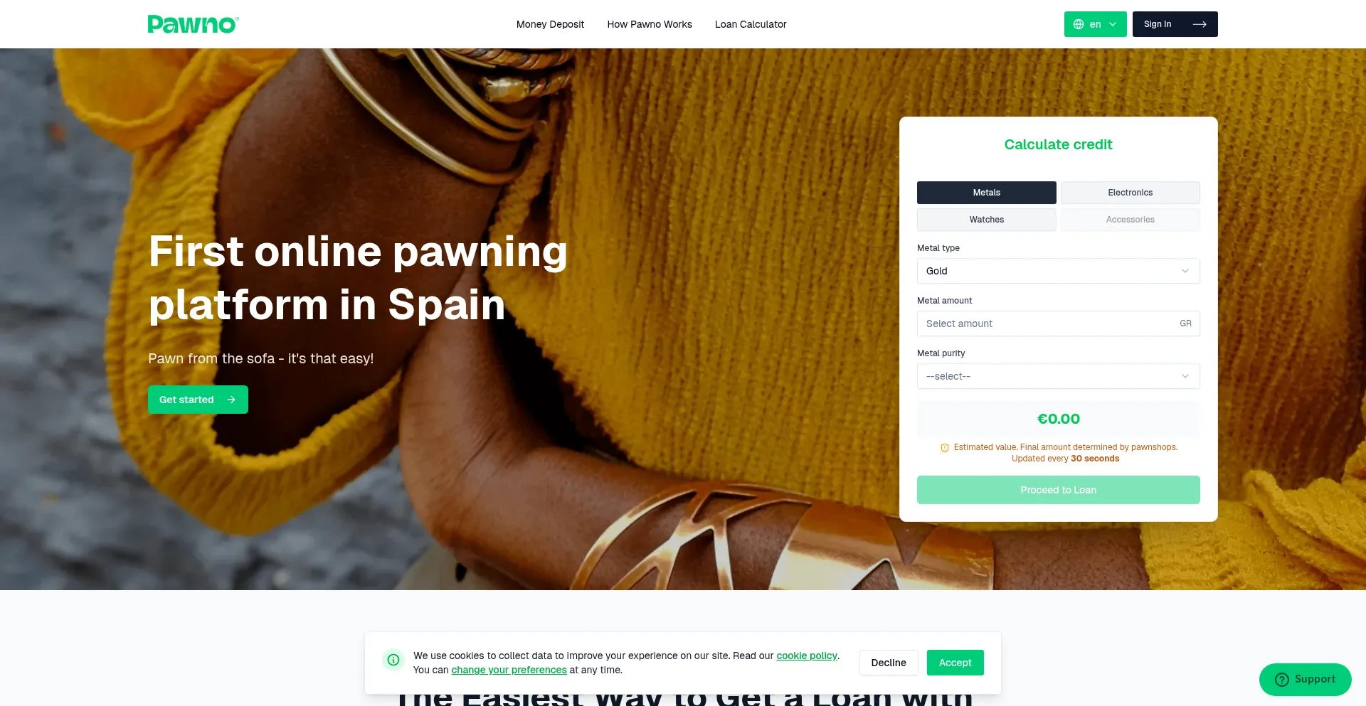 Website screenshot of Pawno.io