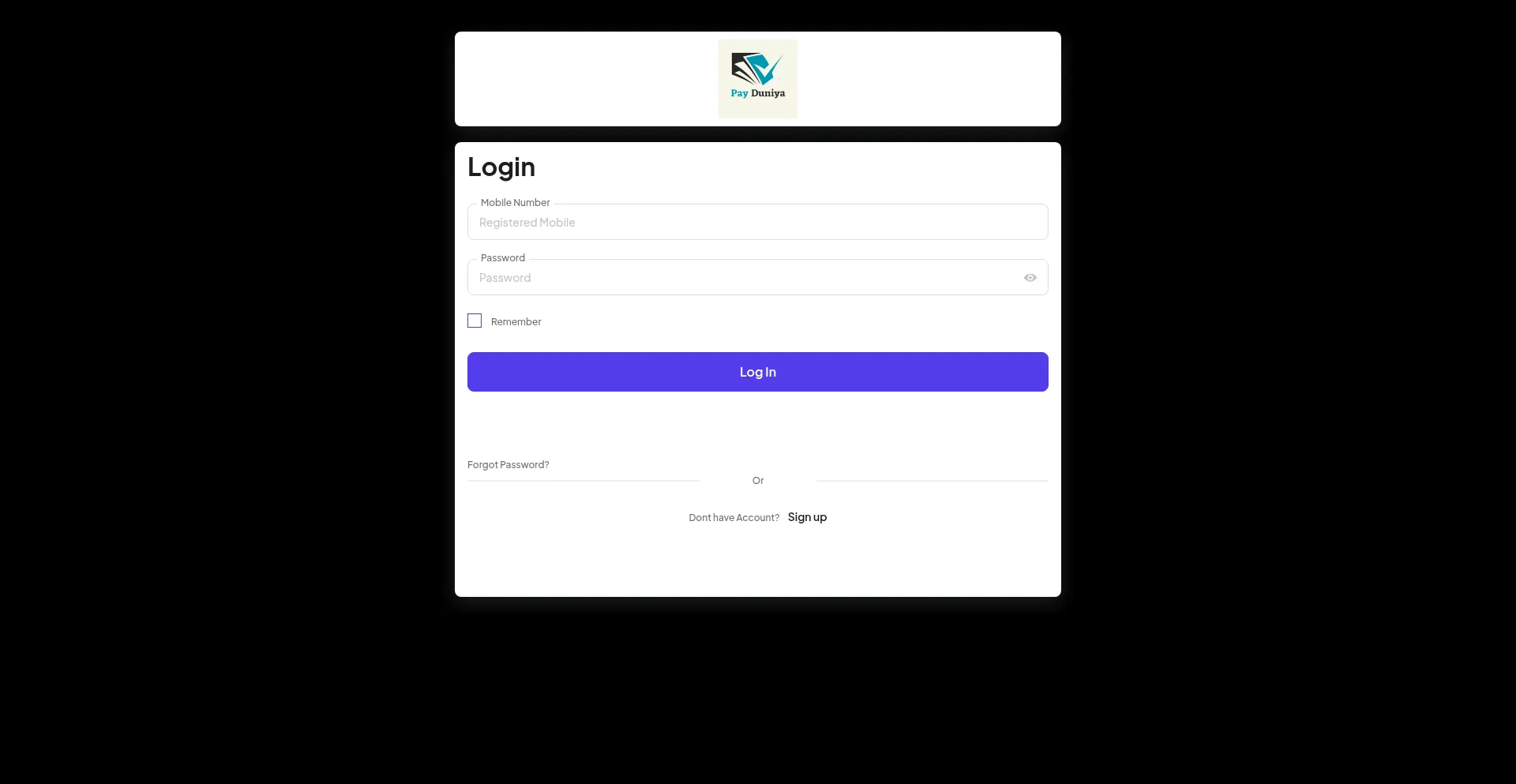 Website screenshot of Payduniya.co.in