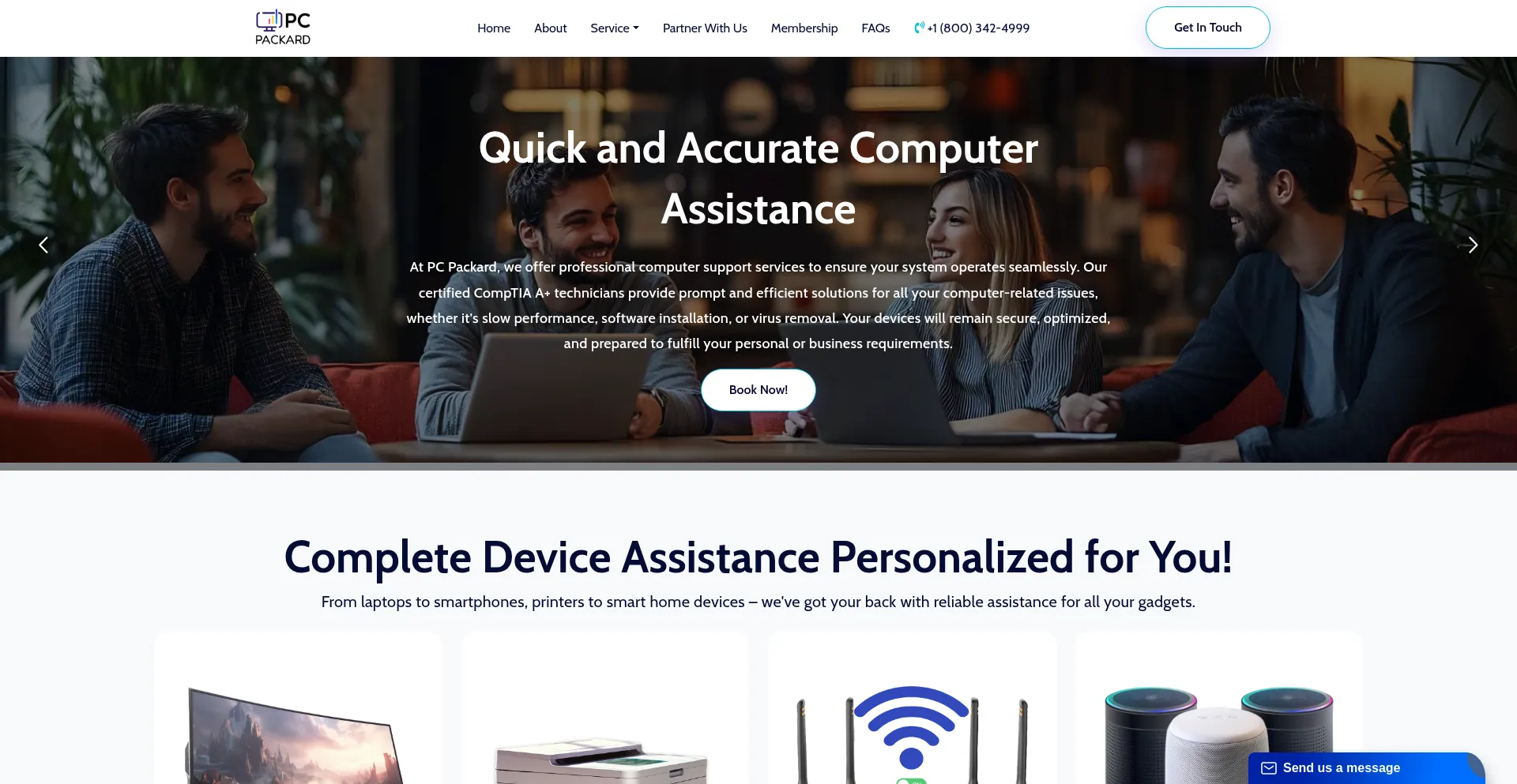 Website screenshot of Pcpackard.com