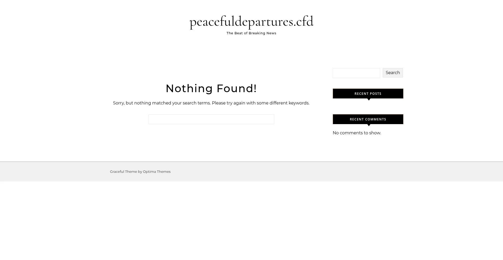 Website screenshot of Peacefuldepartures.cfd