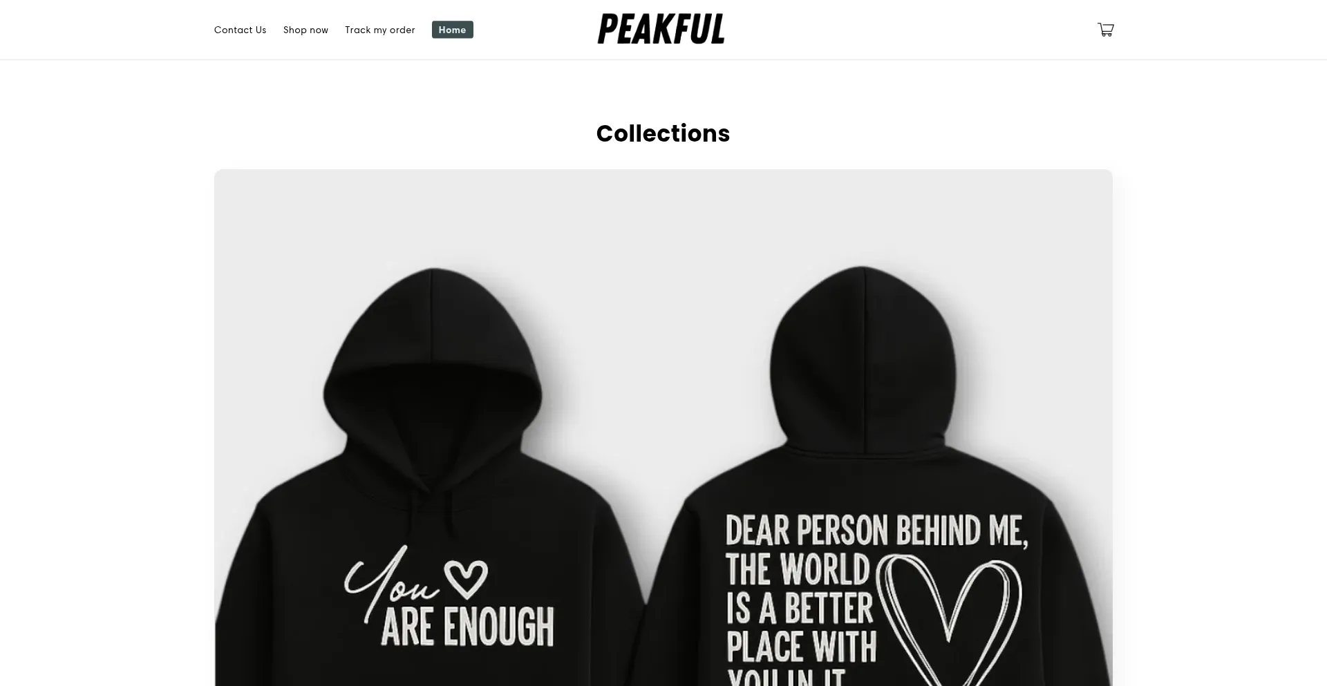 Website screenshot of Peakful.store