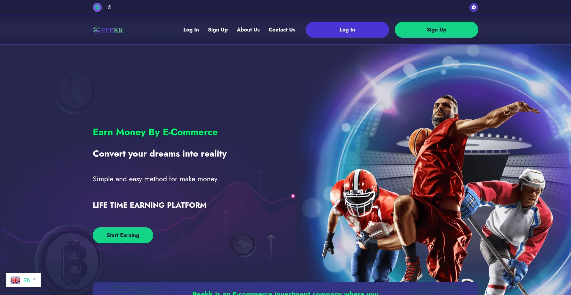 Website screenshot of Peekk.net