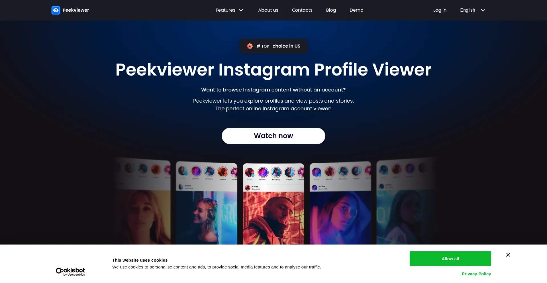 Website screenshot of Peekviewer.com