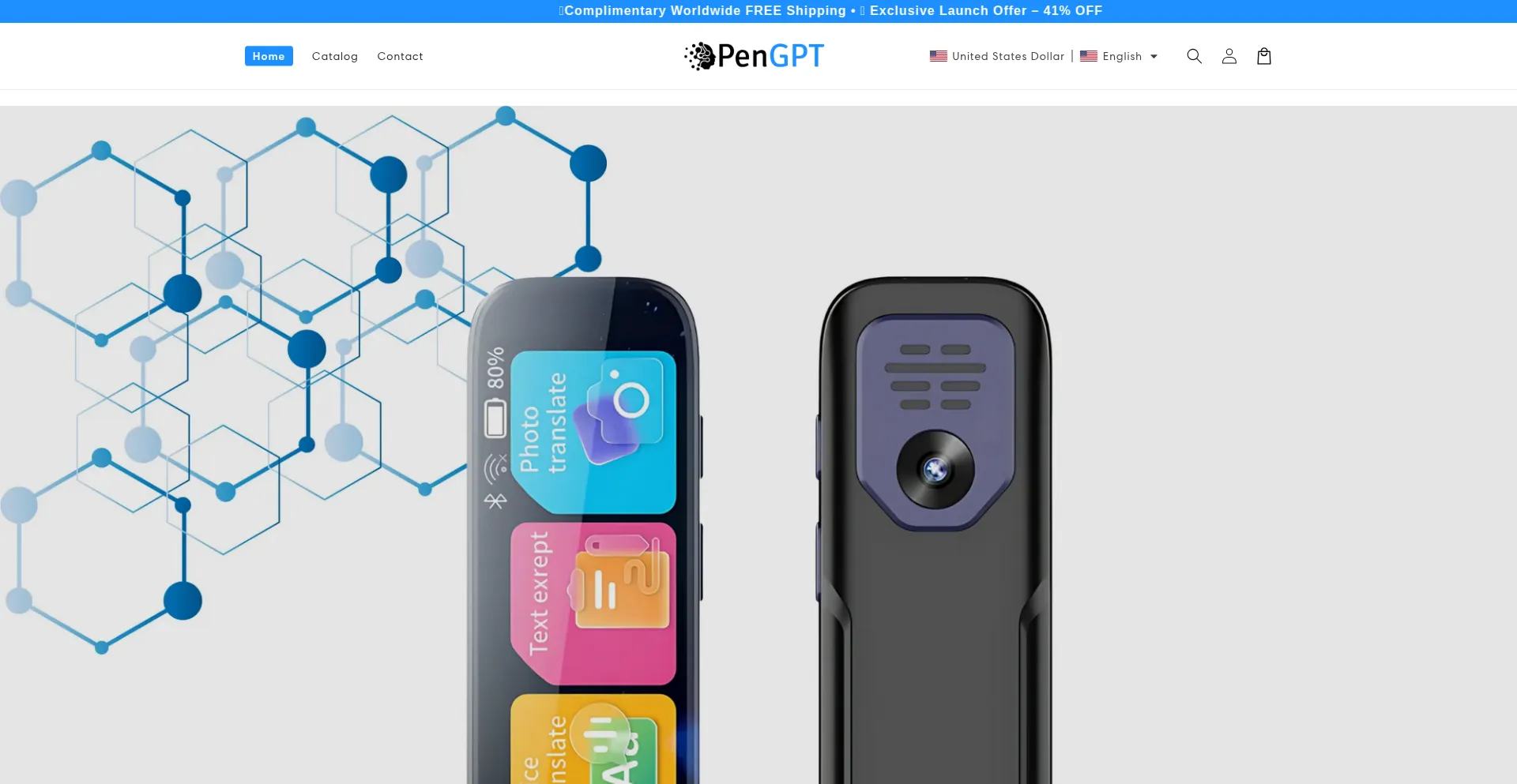 Website screenshot of Pengpt.store