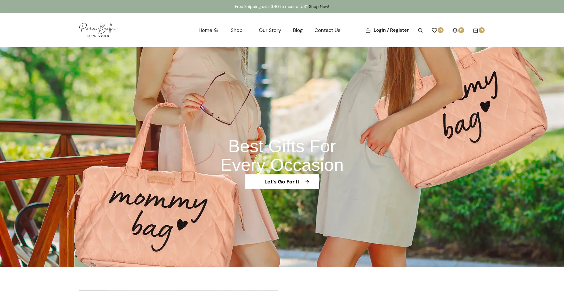 Website screenshot of Perabella.com