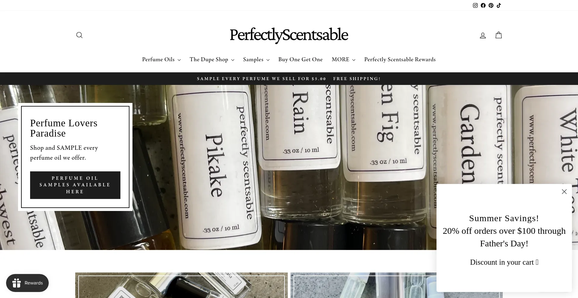 Website screenshot of Perfectlyscentsable.com