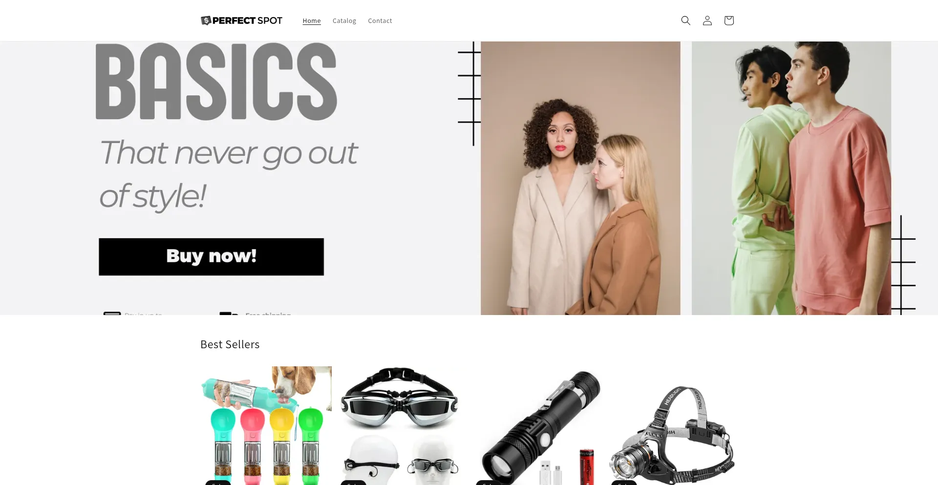 Website screenshot of Perfectspot.shop