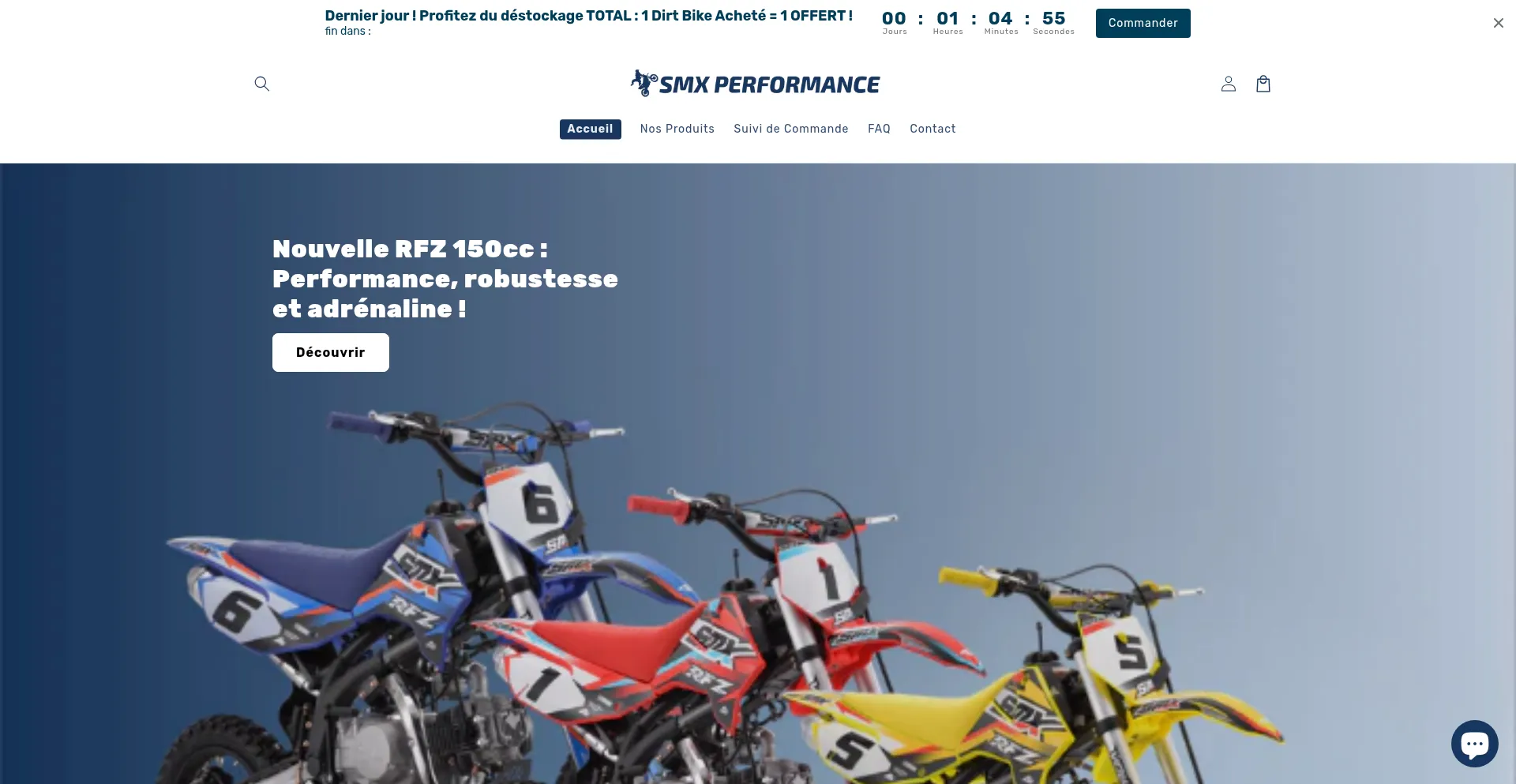 Website screenshot of Performancesmx.com