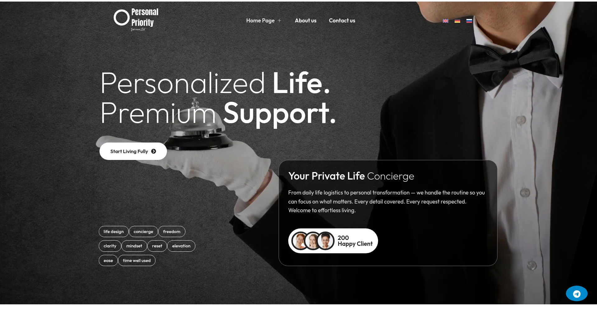 Website screenshot of Personalpriorityservice.com