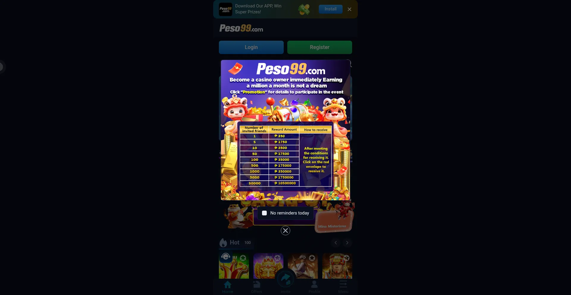 Website screenshot of Peso995.com