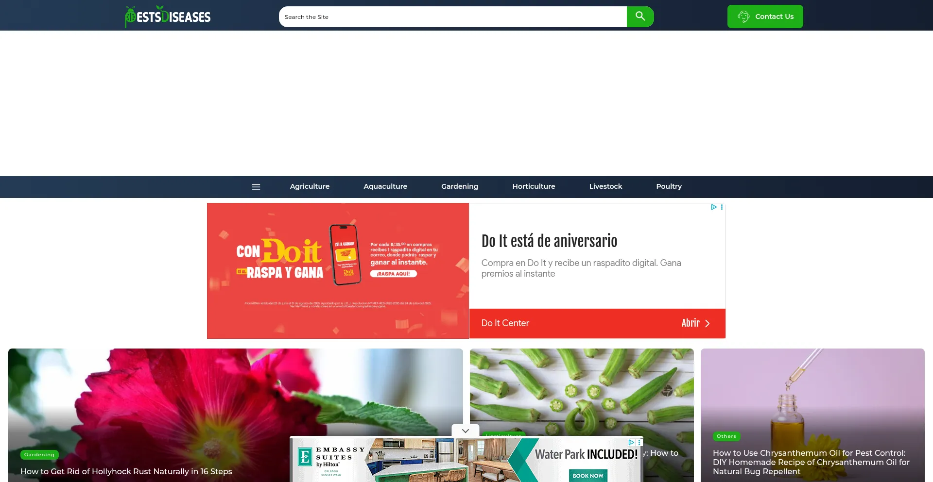 Website screenshot of Pestsdiseases.com