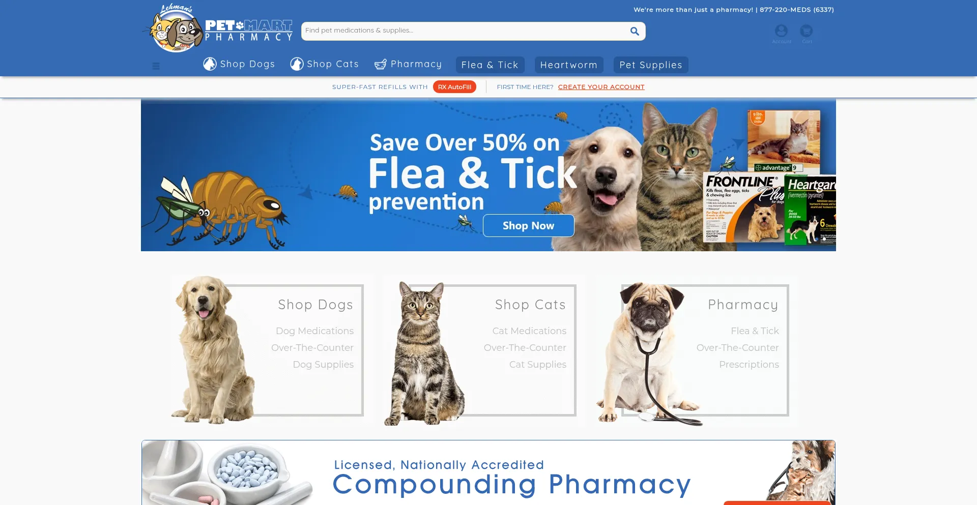 Website screenshot of Petmartpharmacy.com