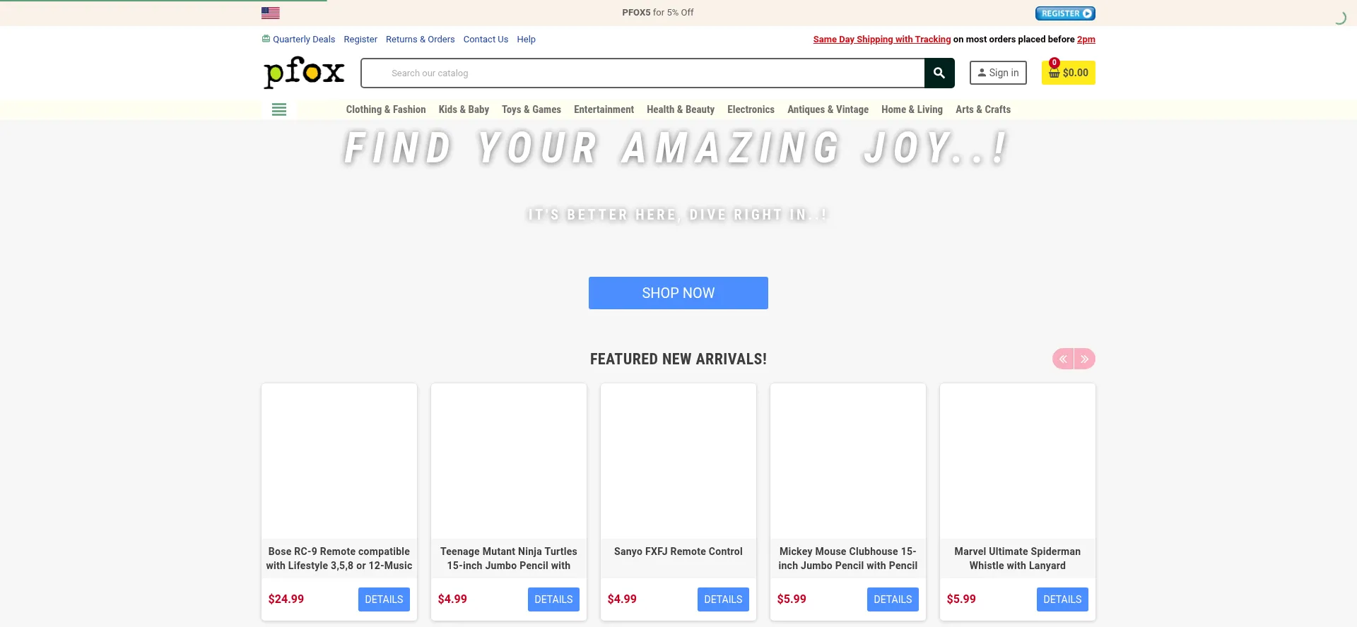 Pfox.com Screenshot