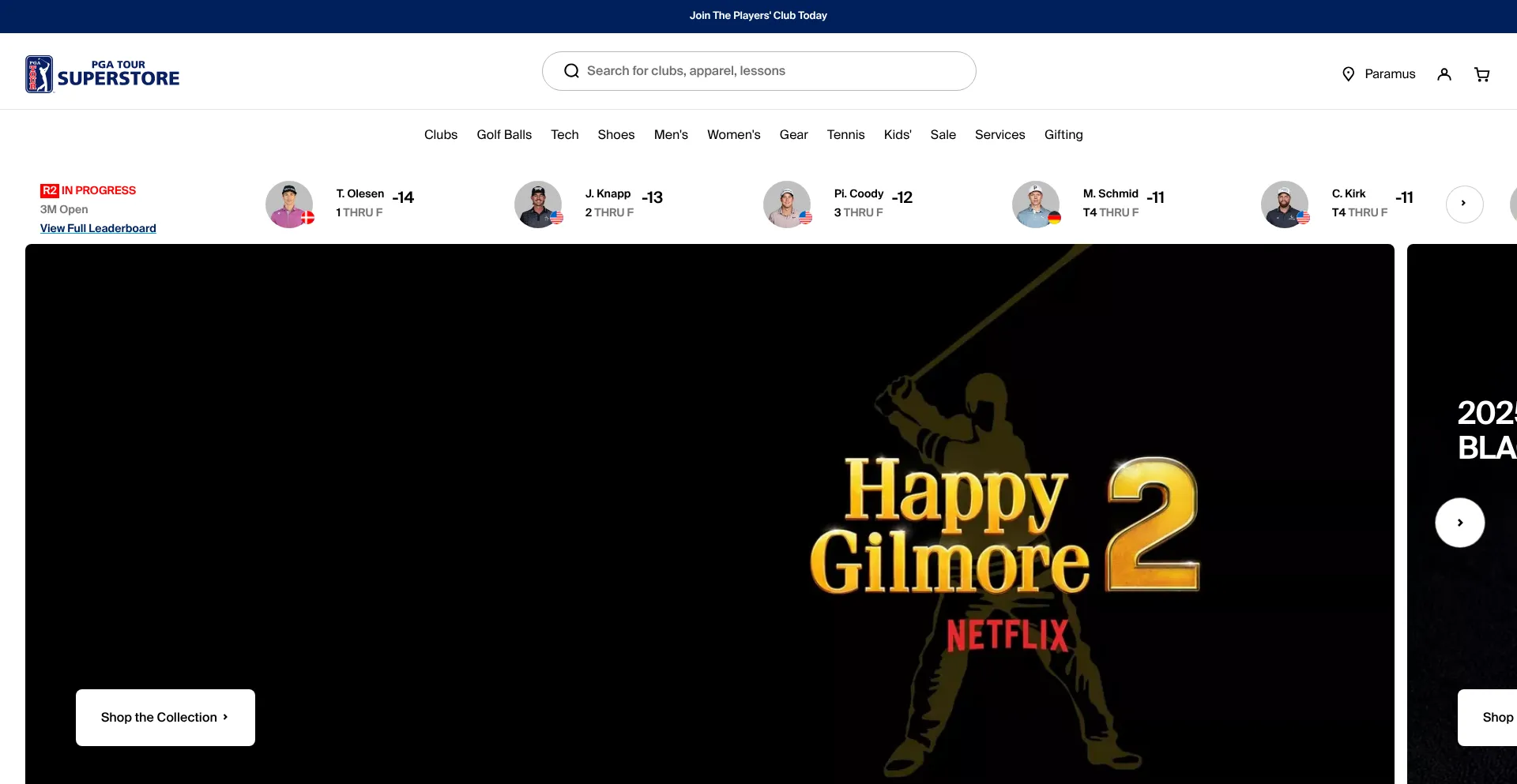 Website screenshot of Pgatoursuperstore.com