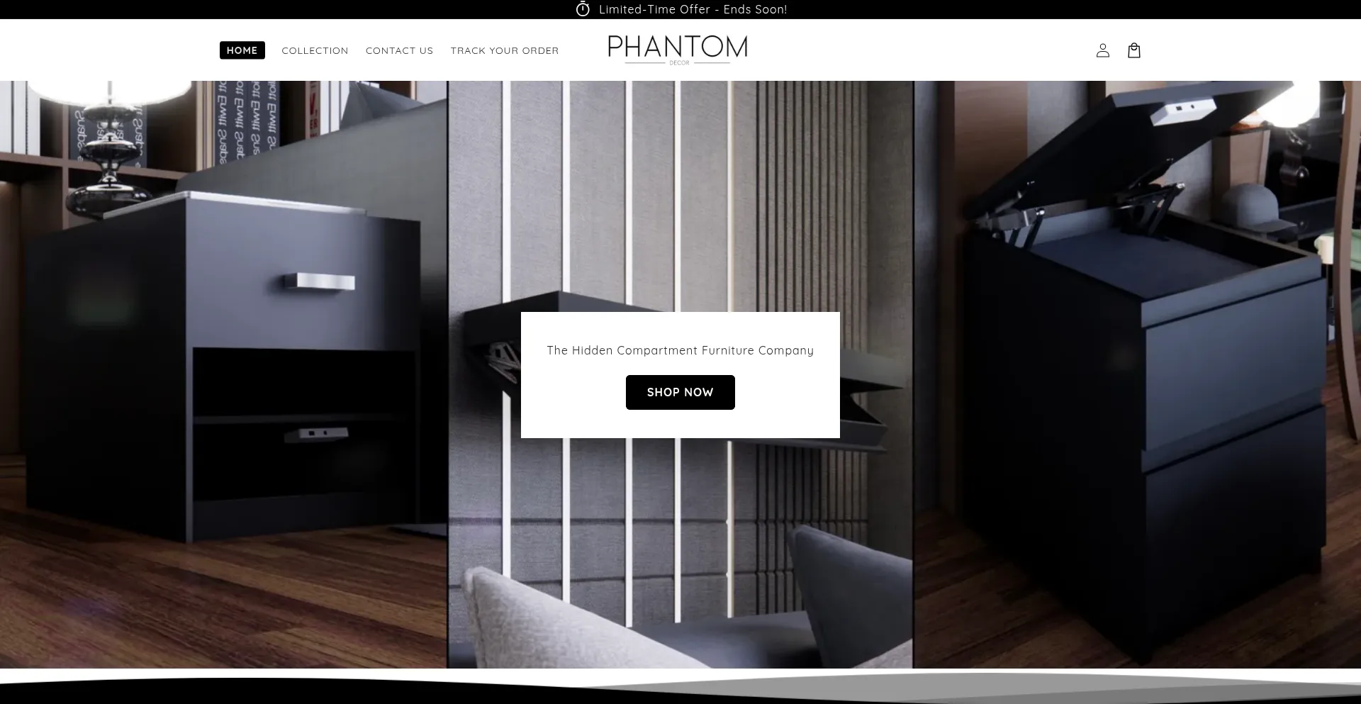 Website screenshot of Phantomdecor.co.uk