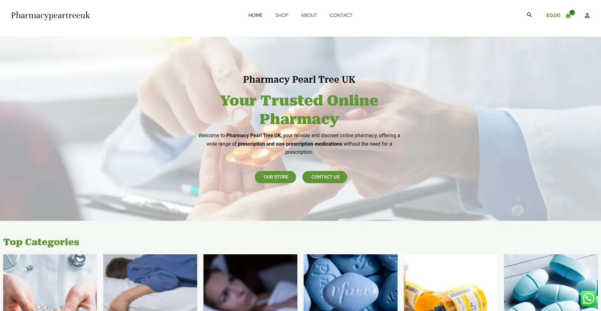 Website screenshot of Pharmacypeartreeuk.net