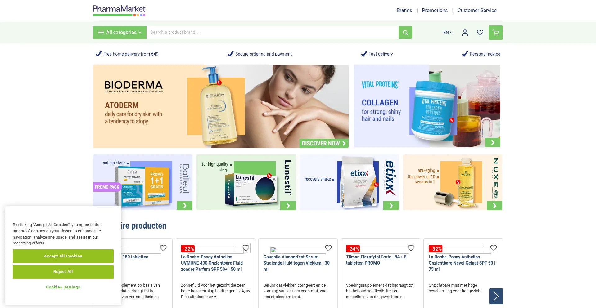 Website screenshot of Pharmamarket.eu