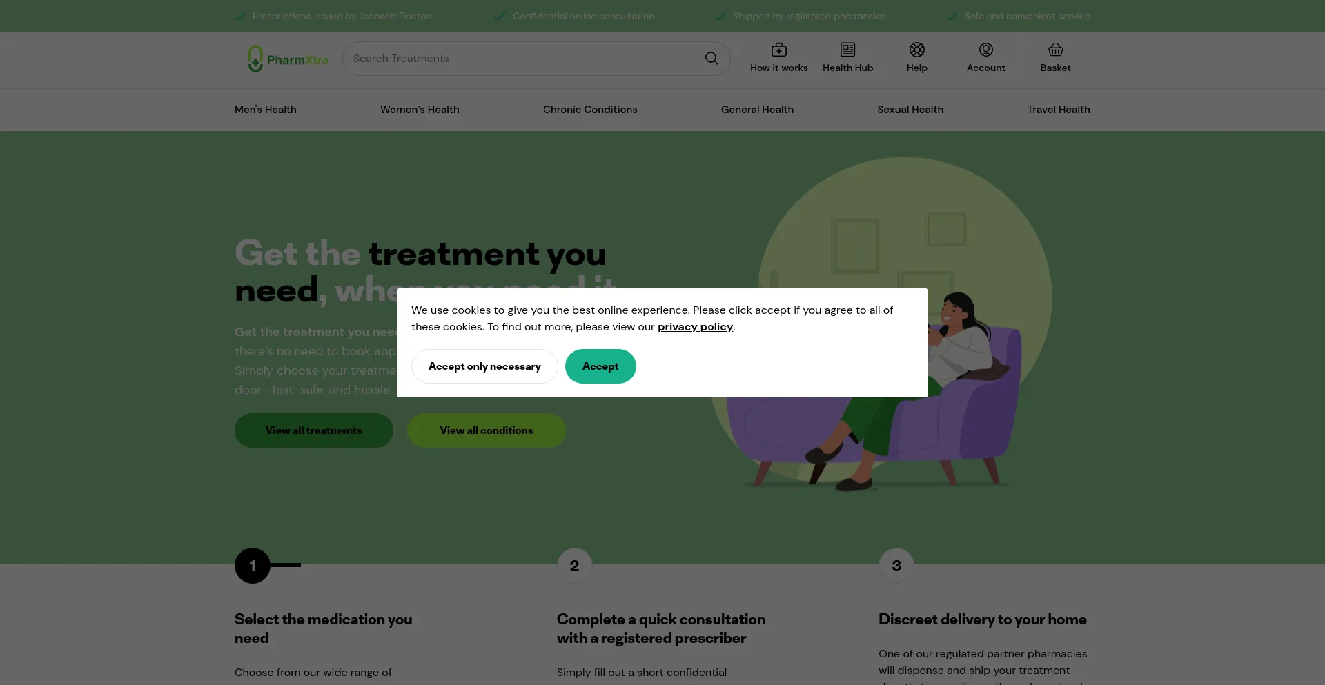 Website screenshot of Pharmxtra.com