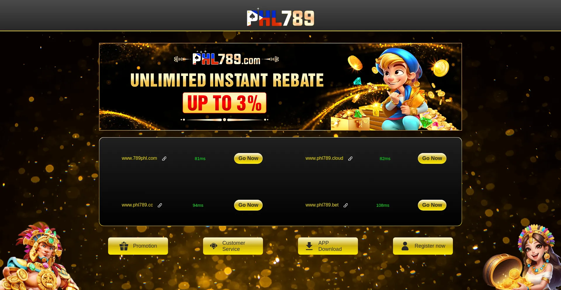 Website screenshot of Phl789.com