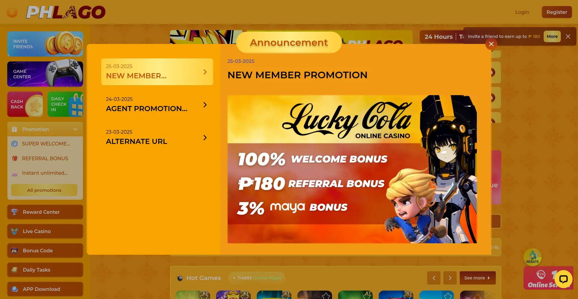 Website screenshot of Phlago77421.com