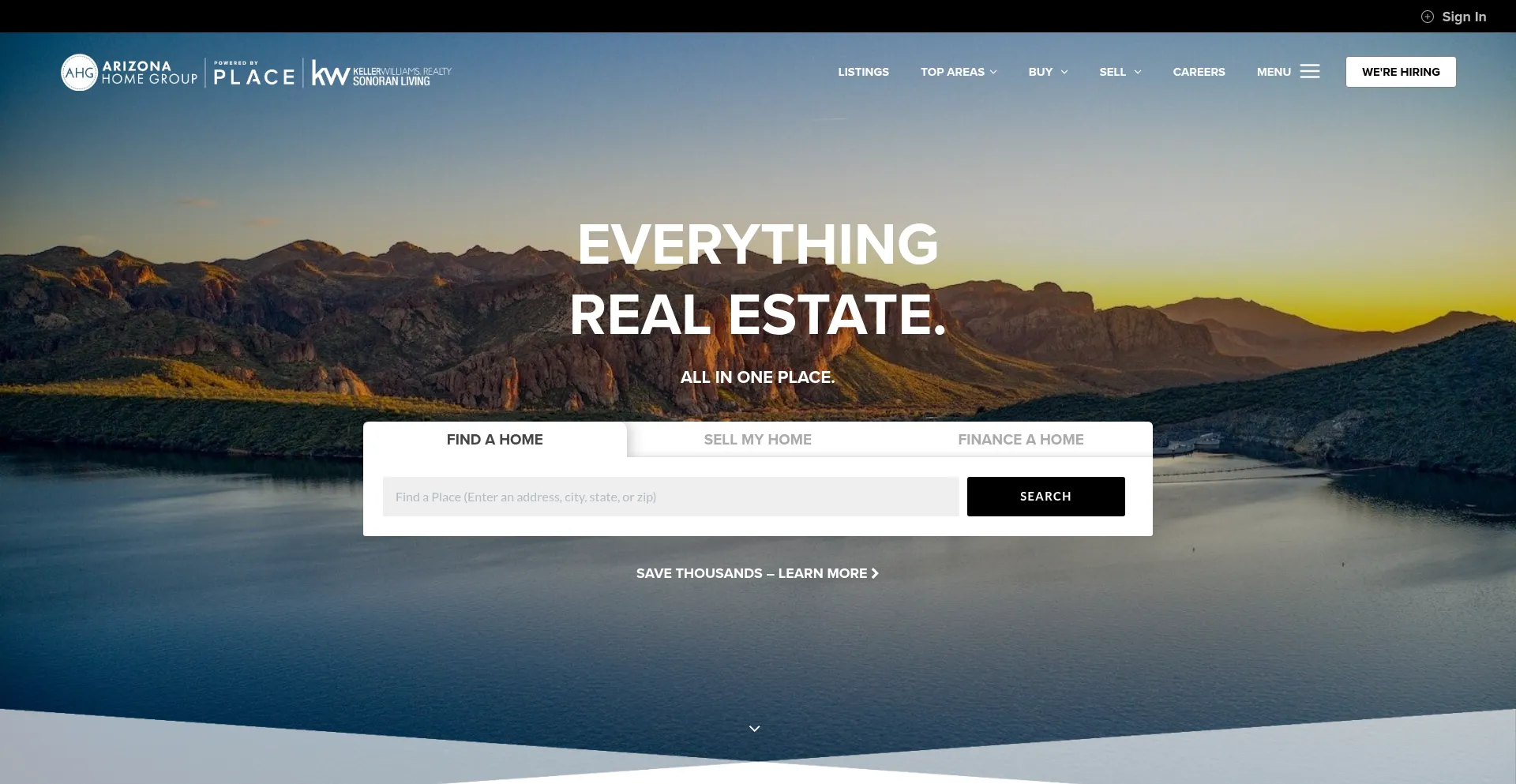 Website screenshot of Phoenixmetrohomesearch.com