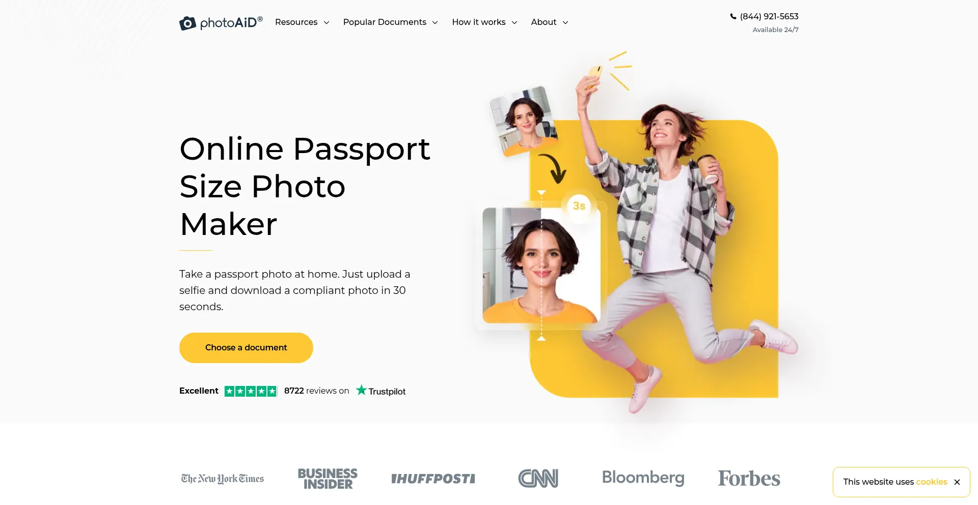 Website screenshot of Photoaid.com