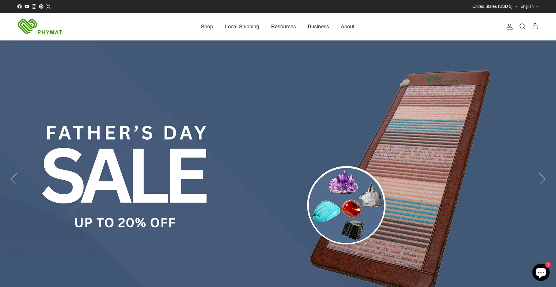 Website screenshot of Phymatlife.com