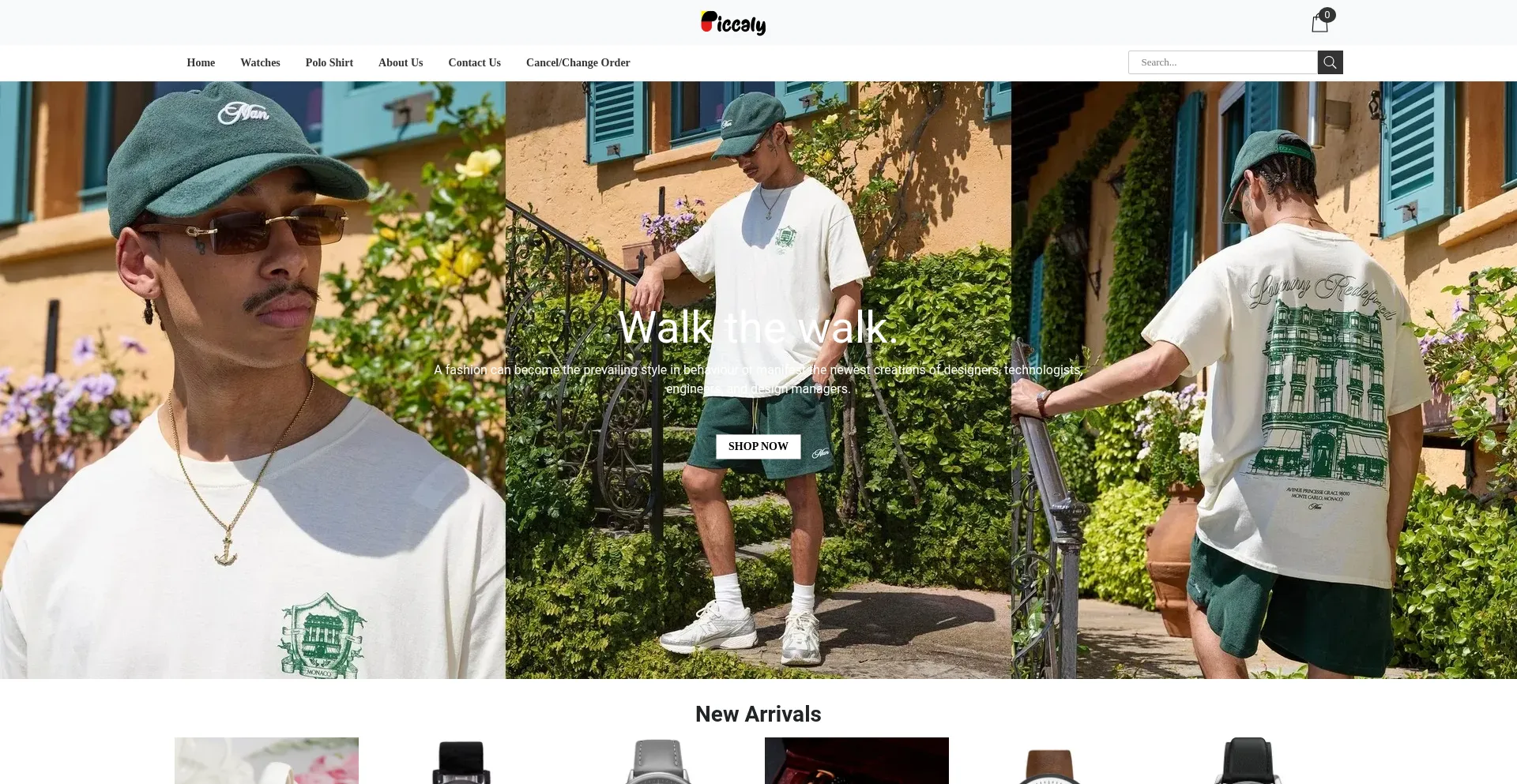 Website screenshot of Piccaly.com