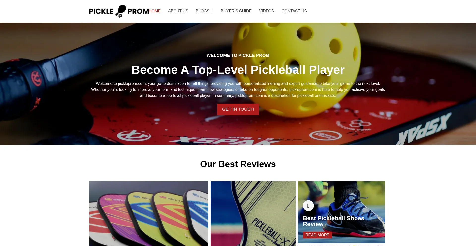 Website screenshot of Pickleprom.com