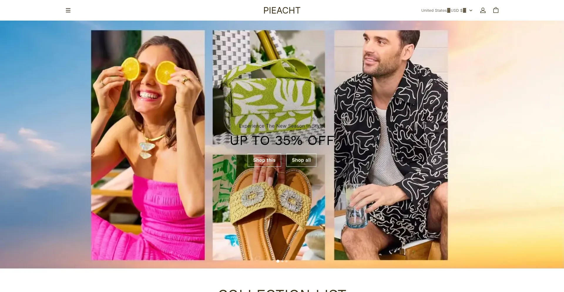 Website screenshot of Pieacht.com
