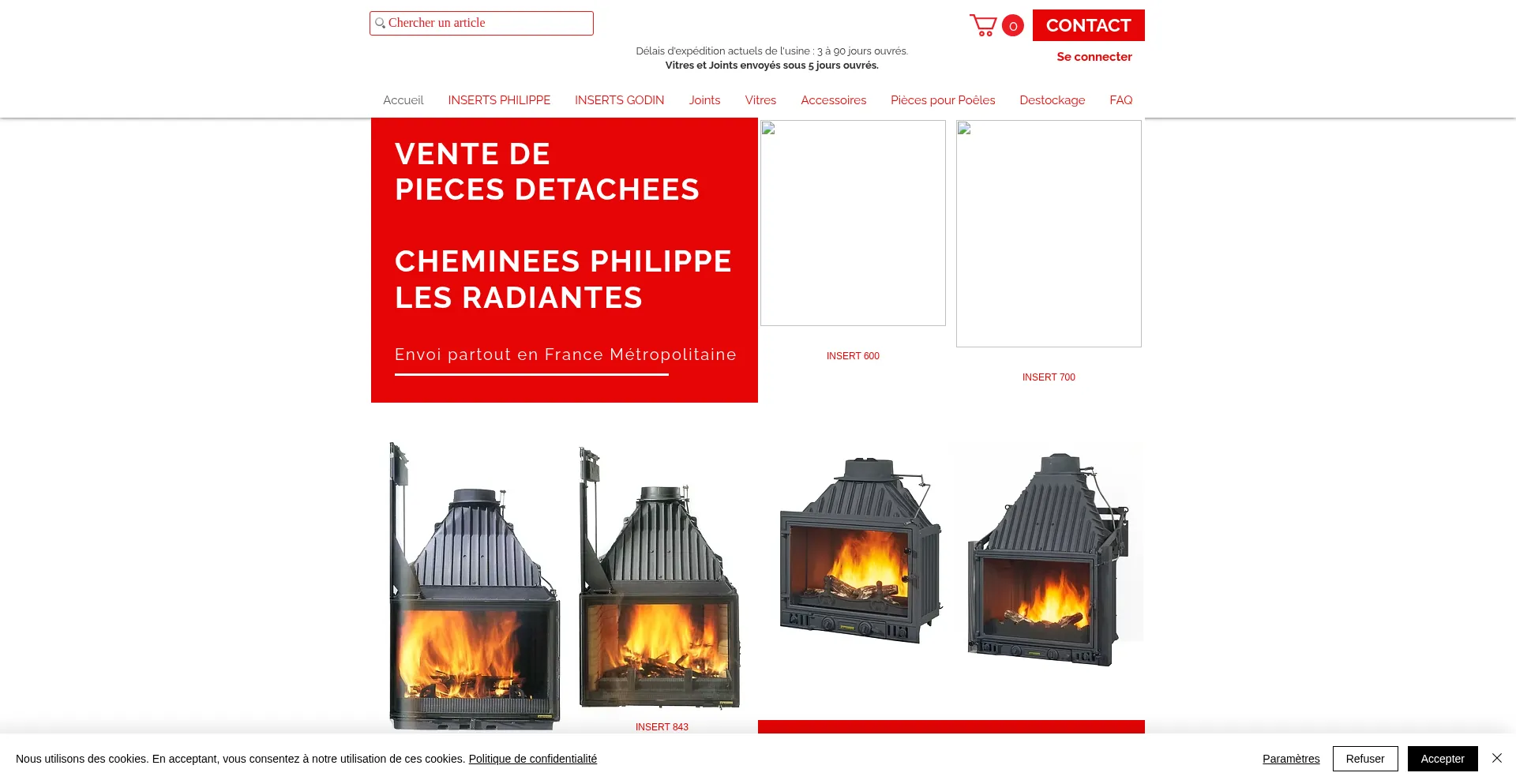 Website screenshot of Piecesdetacheesphilippe.com