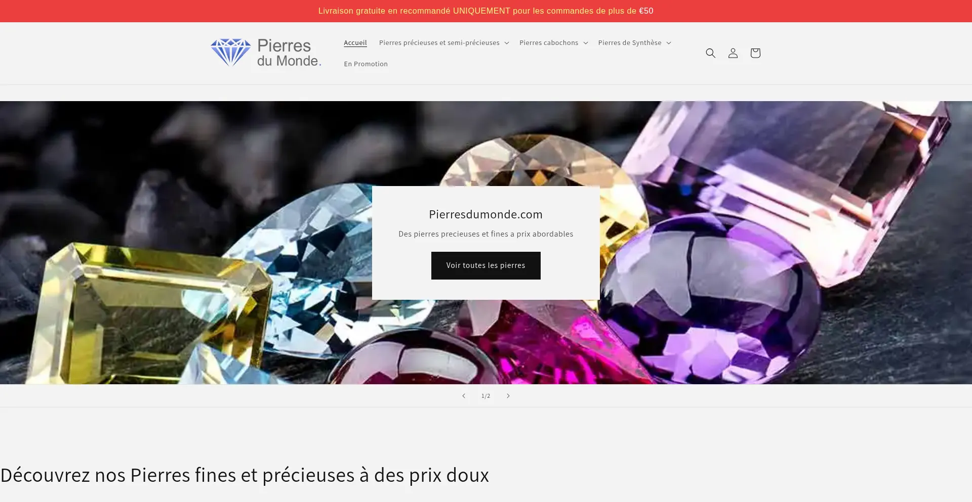Website screenshot of Pierresdumonde.com