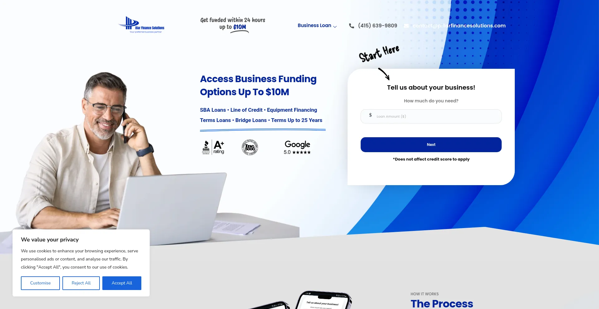 Website screenshot of Pillarfinancesolutions.com