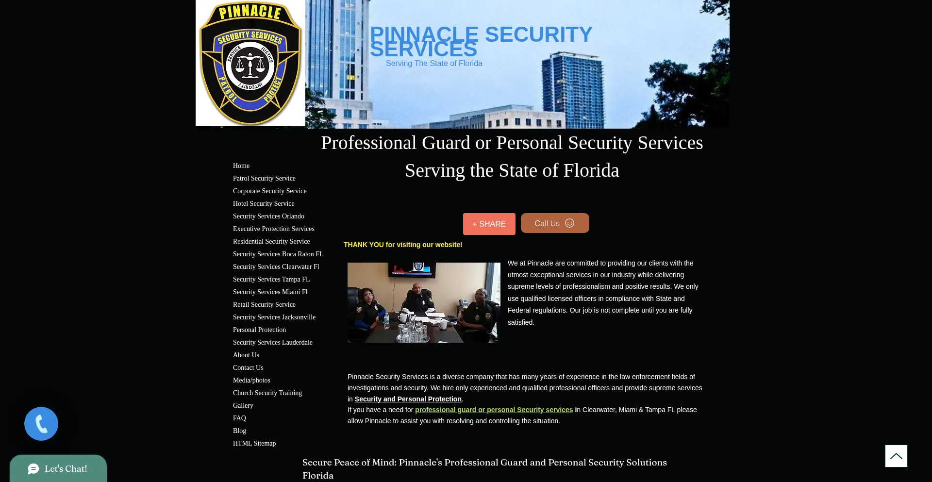 Website screenshot of Pinnaclesi.net